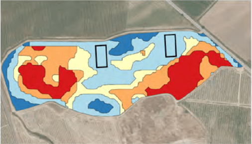 Ejemplo del uso de la zonificación de suelos para la elección de zonas de ensayo y control de un ensayo en el mismo tipo de suelo.